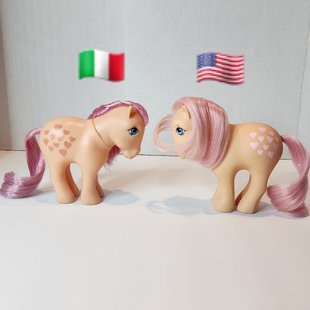 Vintage 1980s G1 My Little Pony Set with Regular & Italian "Peachy"